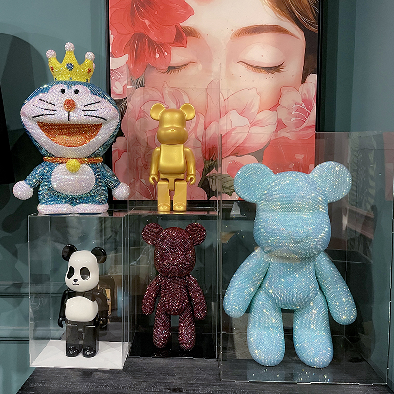 积木熊透明展示柜礼品盒防尘罩