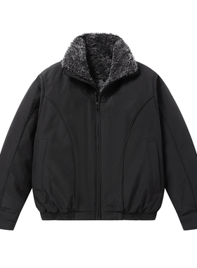 地卜师 黑色座山雕羽绒服男士2025冬季痞帅短款加厚鸭绒男生外套