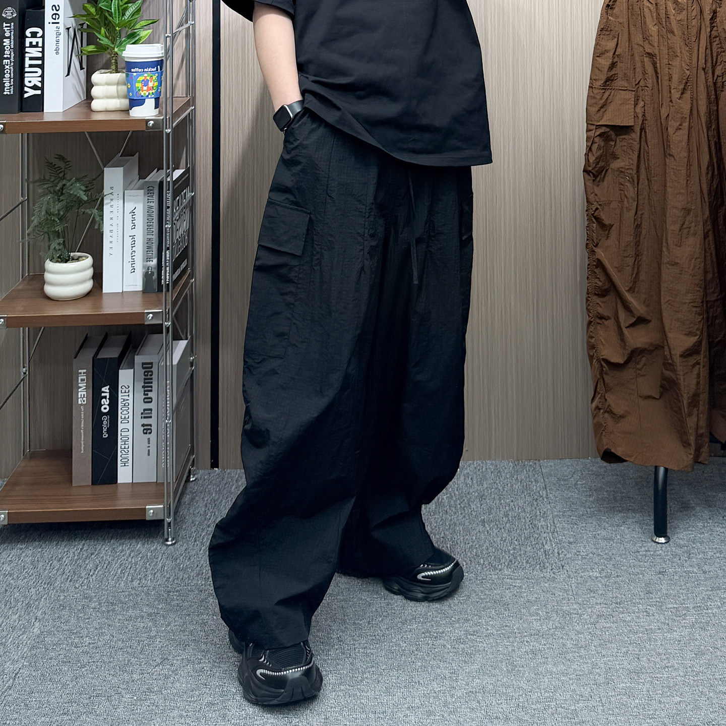 地卜师 弯刀裤子男春夏美式复古户外速干工装裤宽松阔腿休闲长裤