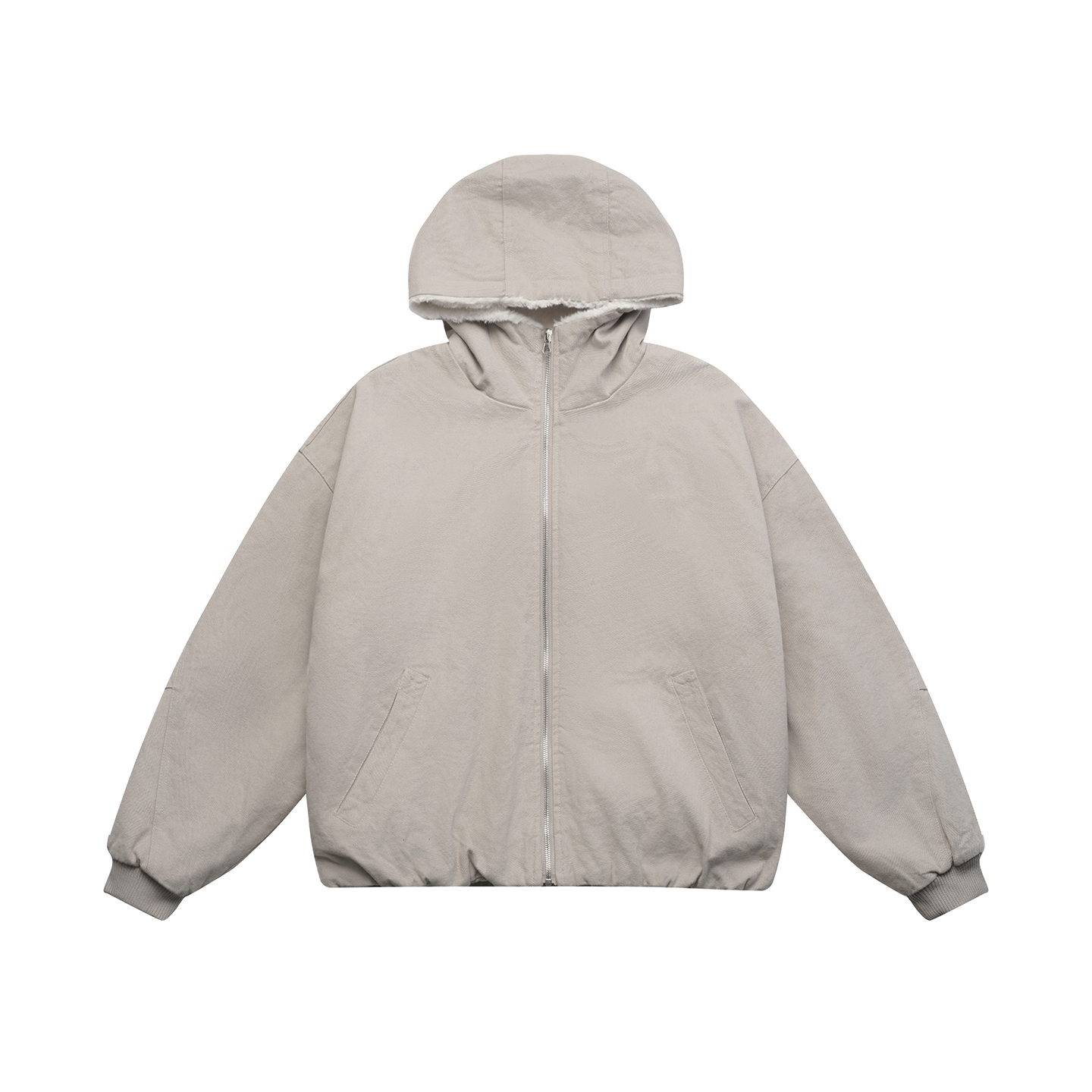 地卜师 棉服外套男加绒连帽工装夹克宽松美式复古加厚羊羔绒棉衣