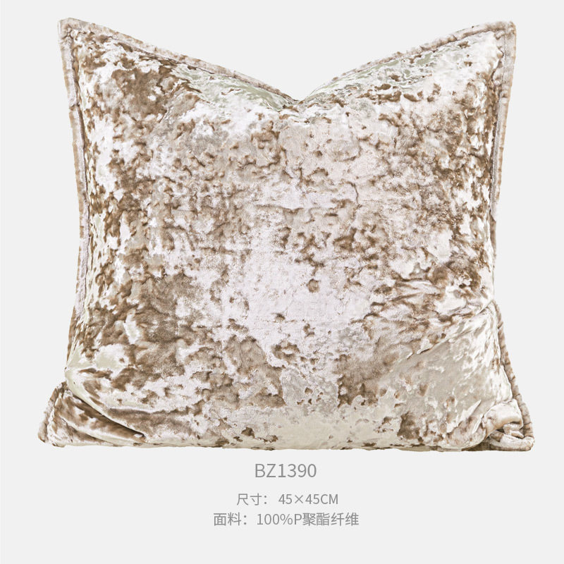 高档轻奢复古香槟色冰花绒抱枕靠枕别墅酒店沙发靠垫样板间50cm,居家布艺,靠垫/抱枕,淘宝优惠券,粉丝福利购,淘宝优惠卷