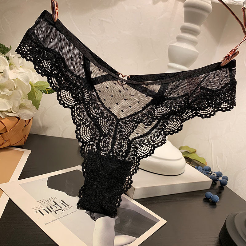 纯欲欧美风性感蕾丝网纱波点丁字裤女透明无痕低腰棉裆诱惑T裤女,女士内衣/男士内衣/家居服,男三角内裤,淘宝优惠券,粉丝福利购,淘宝优惠卷