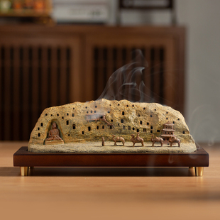 饰客厅办公室桌面摆设 黄铜山丝绸之路故宫文创礼品香炉摆件家居装