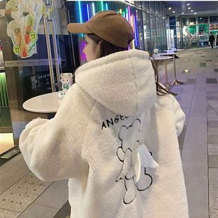 12少女冬装羊羔绒13初中高中学生15宽松棉衣岁女孩加绒加厚外套14