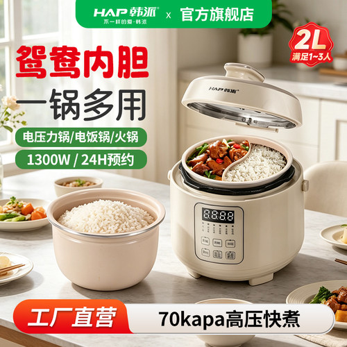 韩派迷你电压力锅鸳鸯胆高压锅