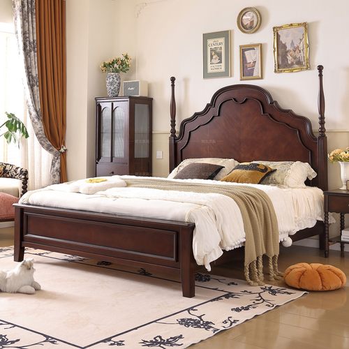 法式中古风实木床1.8m床