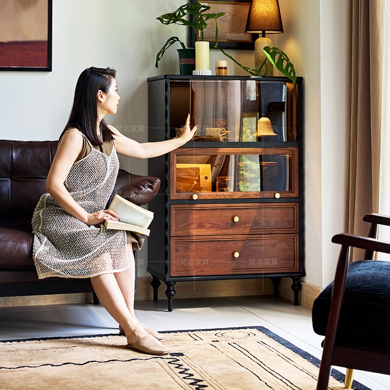 法式复古实木斗柜收纳置物柜