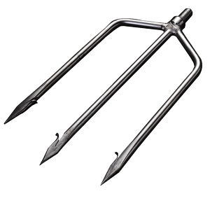 鱼叉头倒刺灯笼叉钢叉锰钢水草镰刀加长超硬大鱼叉不锈钢头伸缩杆