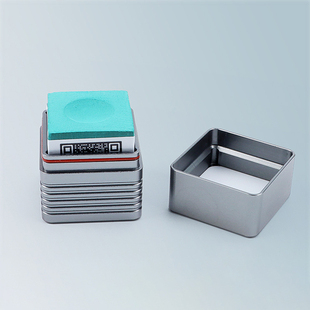 强磁吸附静音方形铝合金巧克粉盒擦粉巧粉盒俱乐部球房斯诺克用品