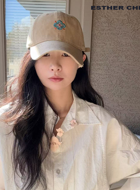 ESTHER CHEUNG国风复古棒球帽大头围深顶美式鸭舌帽百搭显脸小夏