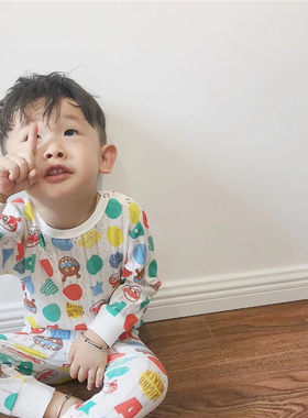 秋季新款面包宝宝超人长袖家居服