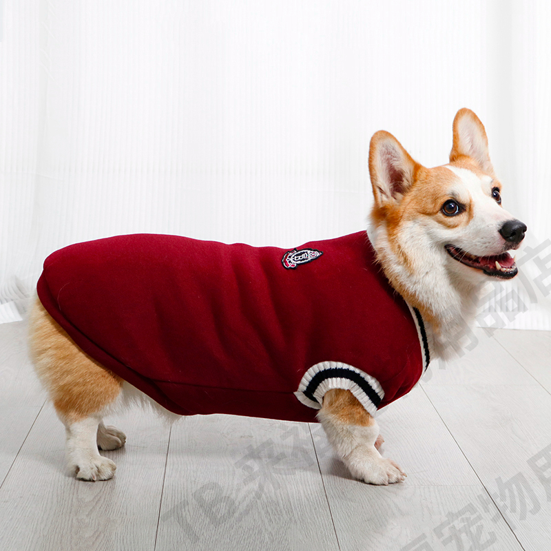 秋冬款狗狗衣服保暖柴犬泰迪比熊法斗柯基中小型犬学院风毛衣冬季
