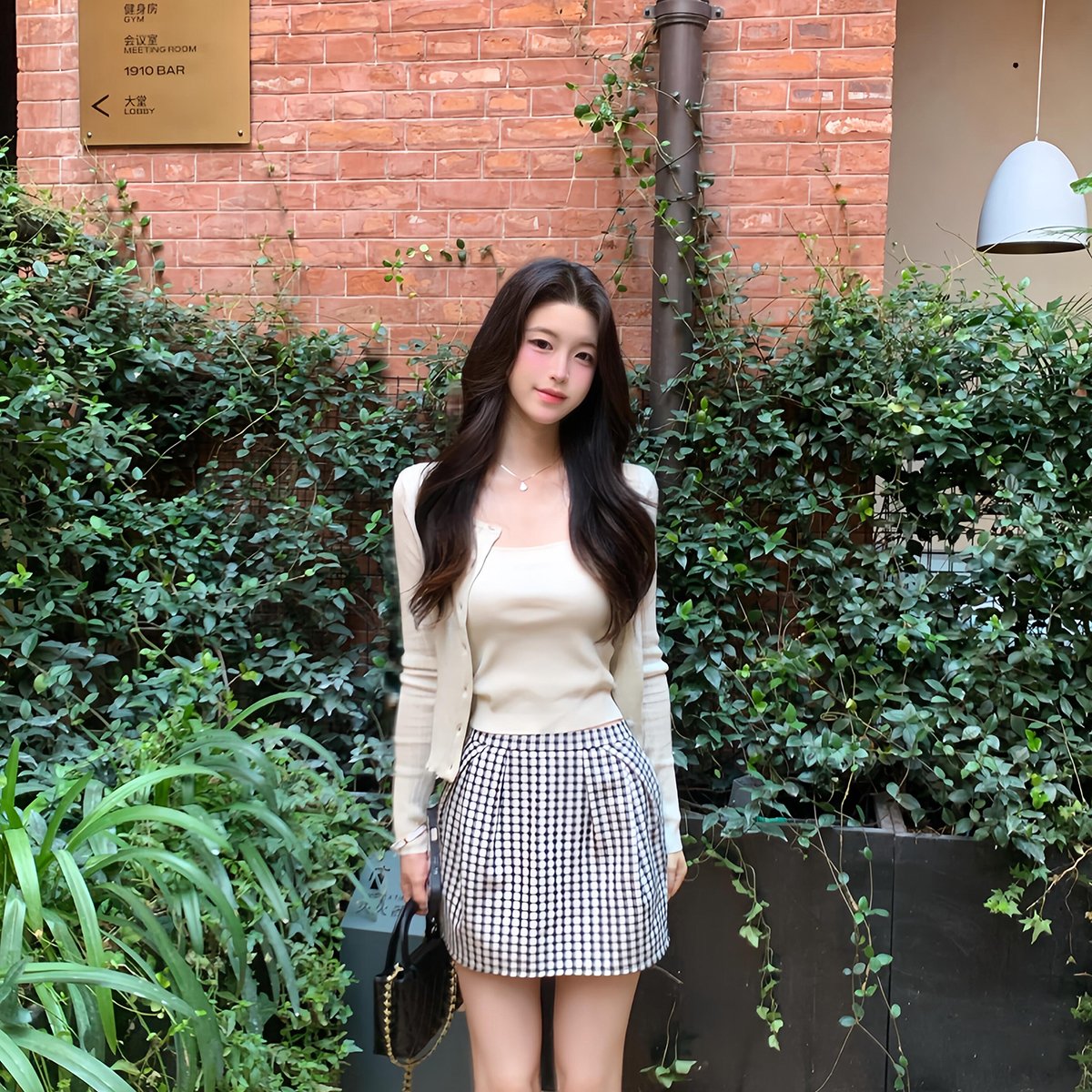 已到货 盐系韩剧穿搭三件套装格子半身短裙连衣裙女小个子初秋