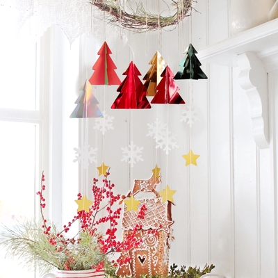 圣诞雪花挂饰装扮幼儿园布置