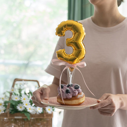 迷你数字铝膜气球ins插牌