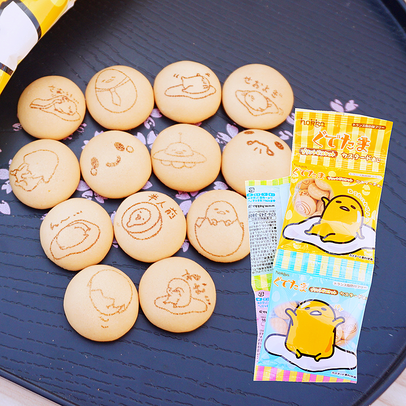 满4件包邮日本进口零食品北陆制果4连包蛋奶饼干卡通牛奶味辅食