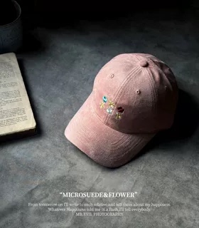 甜美刺绣小花！韩系麂皮绒棒球帽