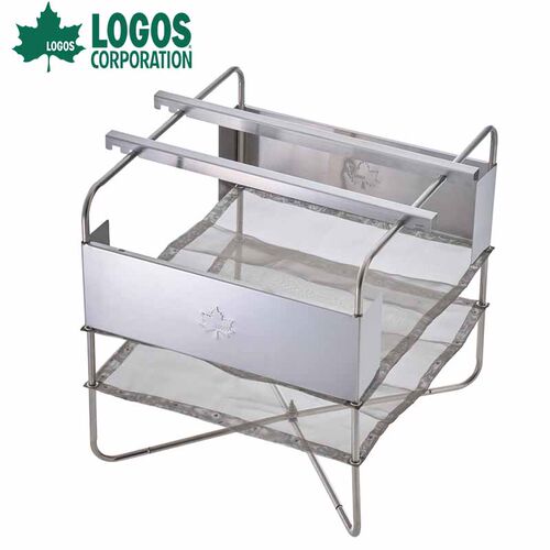 日本logos户外露营篝火架焚火台烧烤架多功能新品
