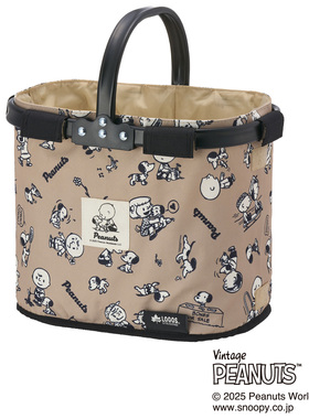 日本logos联名史努比户外野餐篮收纳篮买菜篮购物篮露营篮子