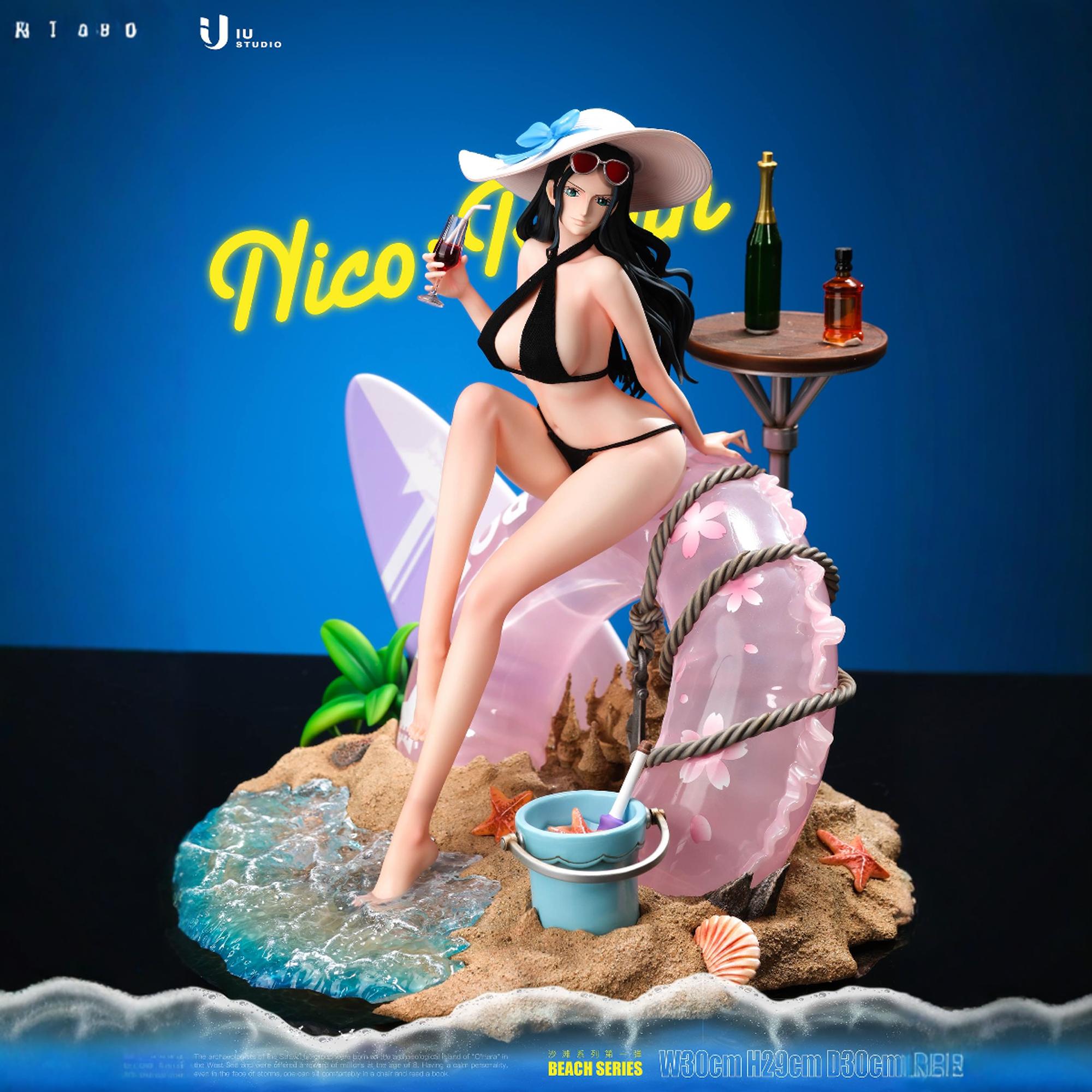 【预订优惠】iu海贼王草帽团 沙滩泳装妮可罗宾 手办摆件雕像模型