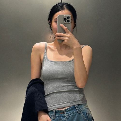 舒适暖绒收副乳长款吊带女