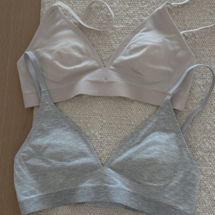 莫代尔羊绒小奶皮 深V无痕三角杯无钢圈大胸显小文胸 常呵护法式