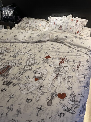 原创破碎小羊哥特风lolita全棉花边套件40支133x76暗黑系纯棉