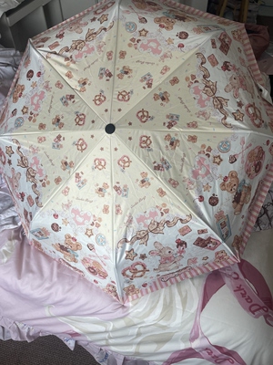 原创可爱晴雨伞奶油小兔饼干派对防晒伞lolita自动伞