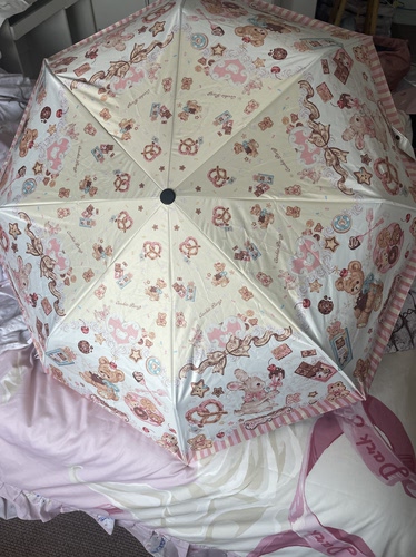 原创可爱晴雨伞奶油小兔饼干派对防晒伞lolita自动伞