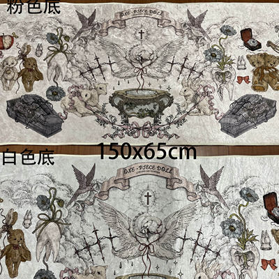 共生Doll哥特风甜酷Lolita金钻绒床边地毯暗黑风