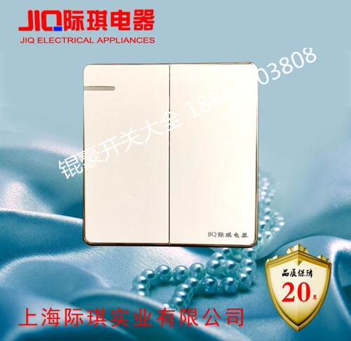JQ际琪电器Q1系列大板荧光二开双控开关