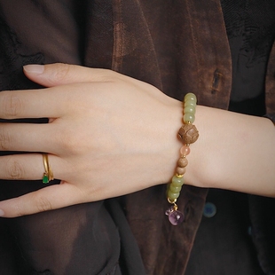 曲院风荷题材和田玉木樨香禅悦净界香合香珠手串手链中式香佩