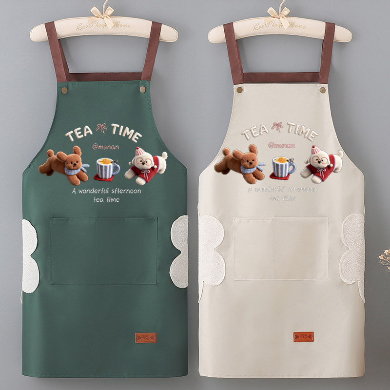 卡通围裙厨房专用防水茶杯时间做饭工作服男女可爱围腰,家庭/个人清洁工具,围裙,淘宝优惠券,粉丝福利购,淘宝优惠卷