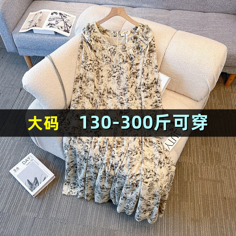 特大码碎花连衣裙女夏季薄款