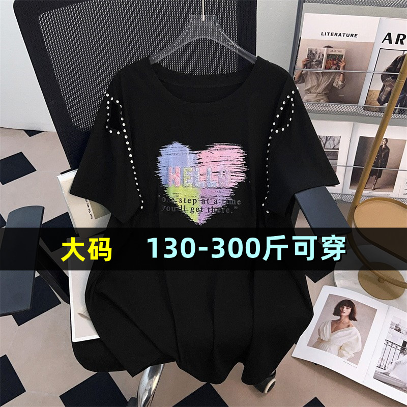 大码女装短袖t恤女夏胖mm200斤