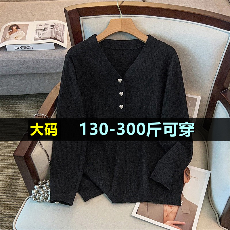 特大码毛衣女秋冬新200斤胖mm