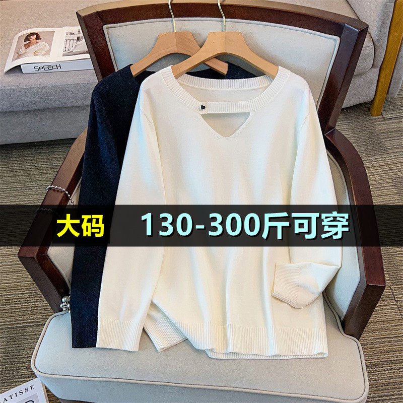 大码套头毛衣女秋冬加肥加大