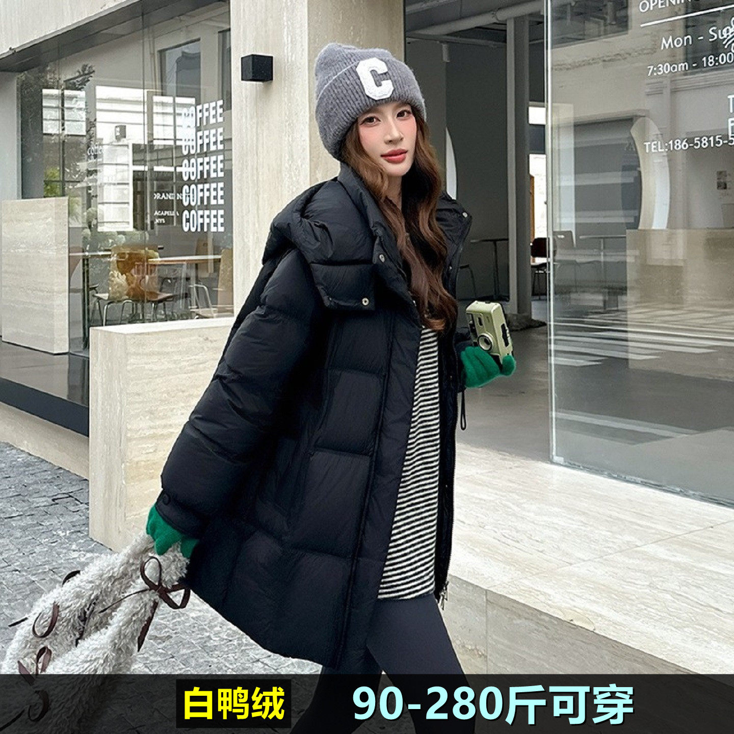 特大码羽绒服女200斤胖mm中长款