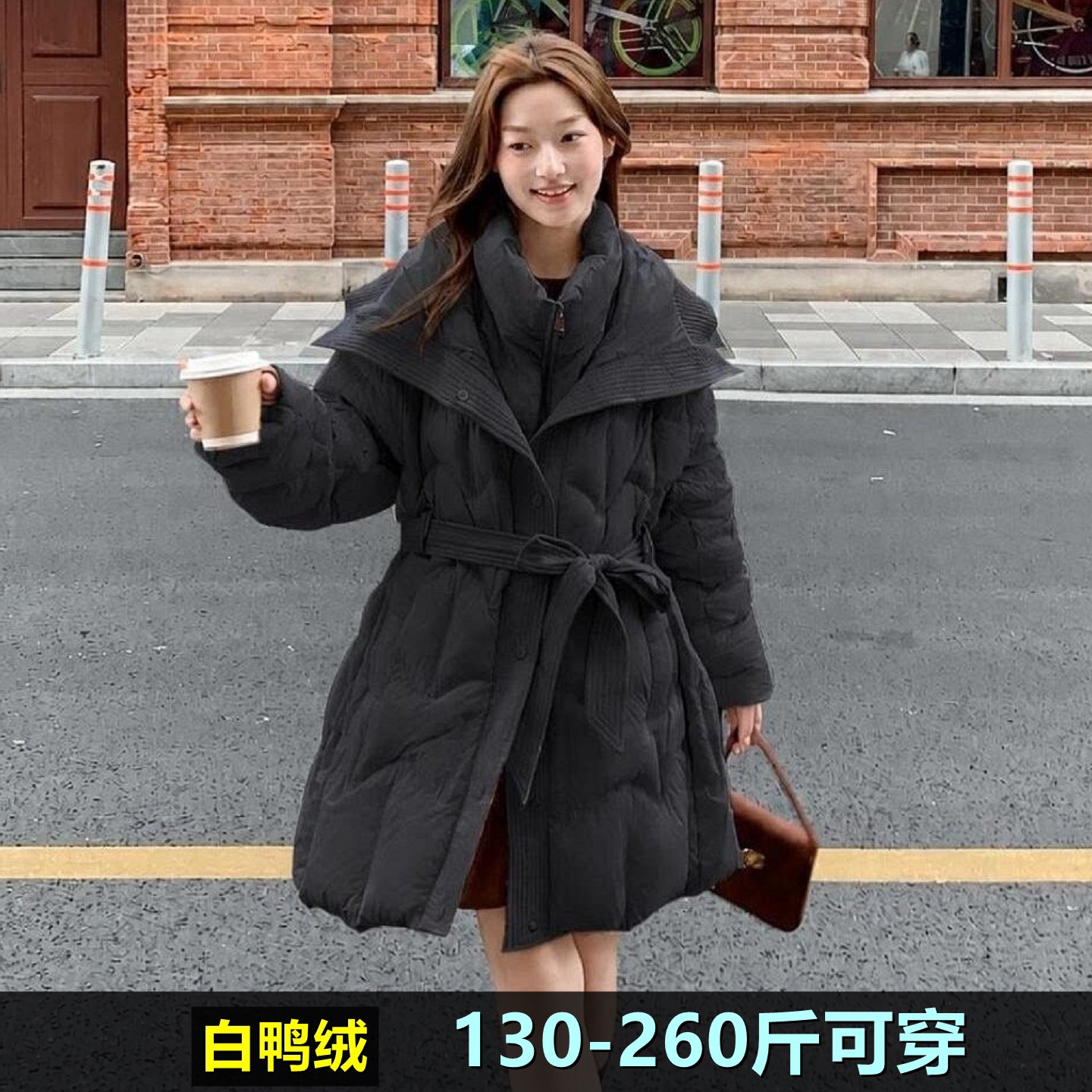 加肥加大中长款羽绒服女200斤冬