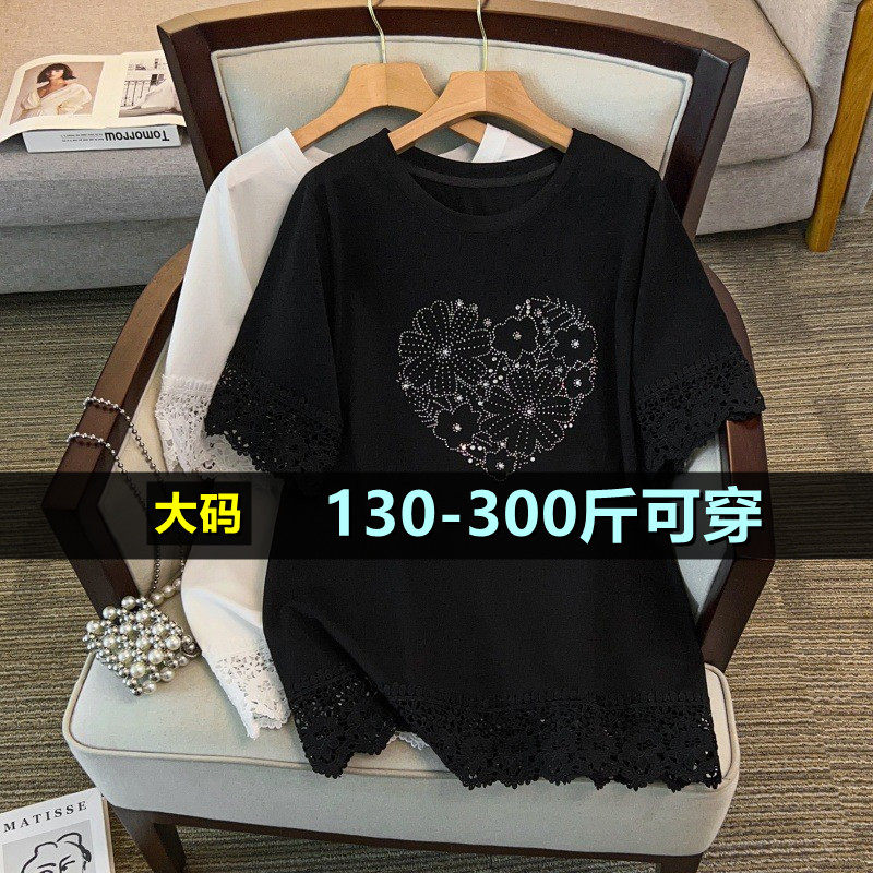 特大码短袖t恤上衣女夏200斤