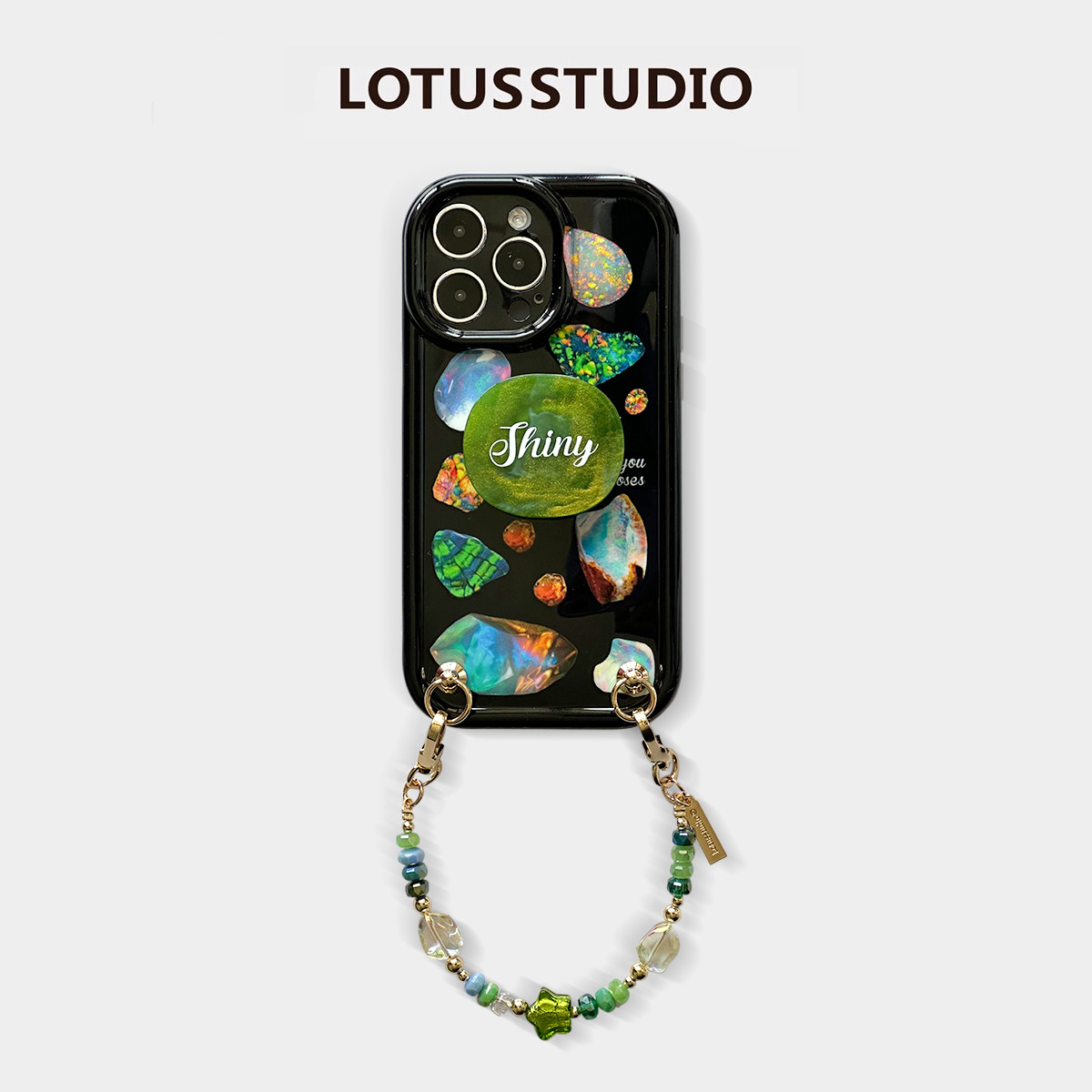 质感黑复古宝石支架防摔壳iphone15promax原创小众设计手链手机壳适用于苹果13/14系列高级感全包软壳保护套,3C数码配件,手机保护套/壳,淘宝优惠券,粉丝福利购,淘宝优惠卷