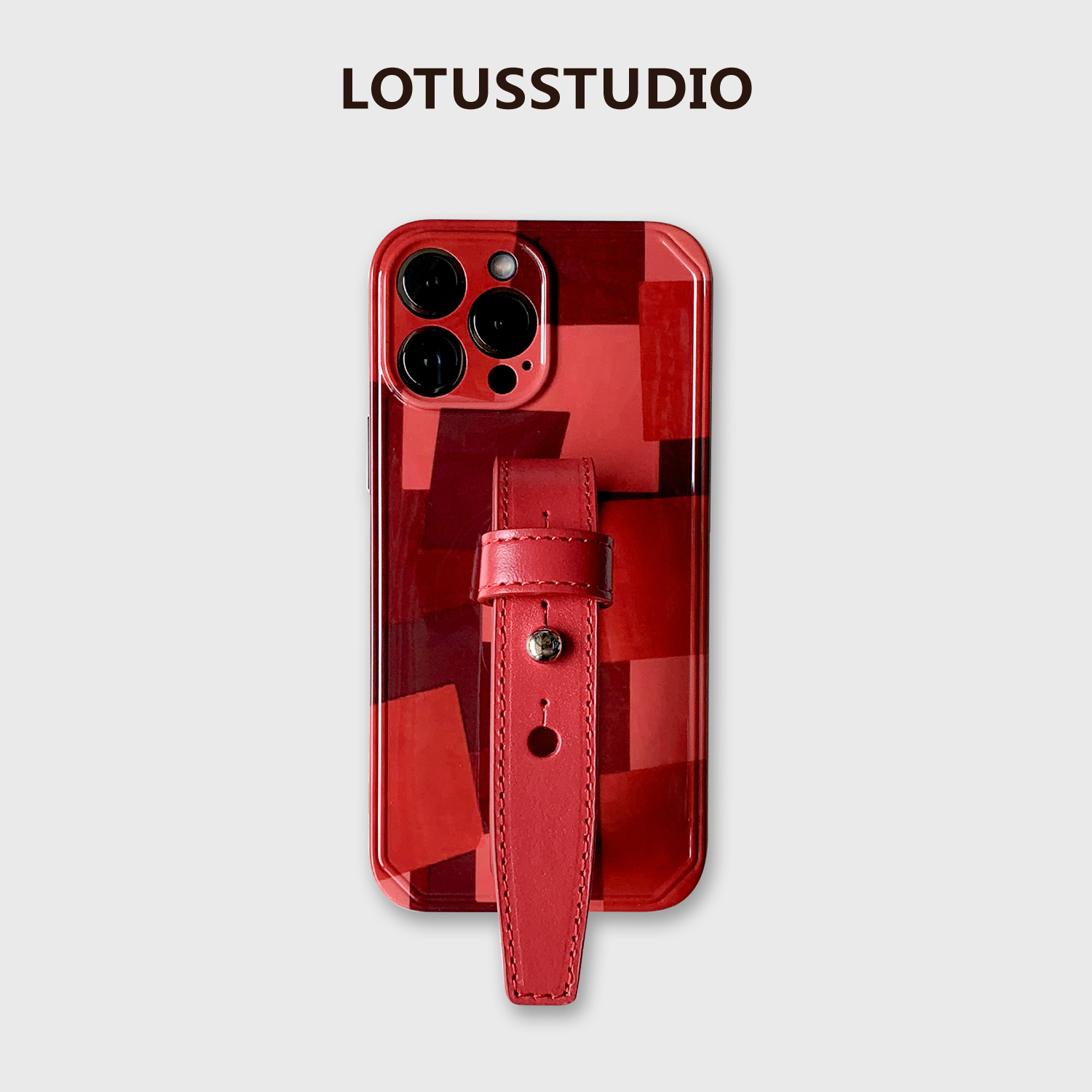 红色补丁风格豆豆极简硅胶苹果