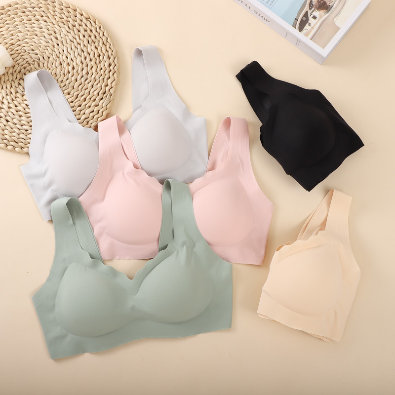 宽肩带无痕无钢圈聚拢睡眠上托收副乳调整型运动美背内衣女文胸罩