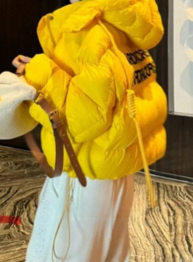 小个子短款字母连帽棉服女2026新款宽松洋气加厚保暖面包服外套潮