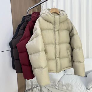 女2026冬季新款韩版时尚短款棉服连帽小个子面包服韩版加厚ins潮