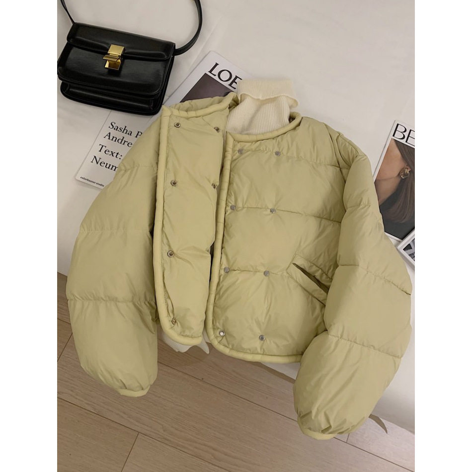 加厚棉服外套女装冬季短款韩系圆领保暖小个子面包服时尚百搭韩版