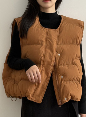 短款面包服棉马甲女2026年冬季新款保暖休闲加厚复古棉服背心外套