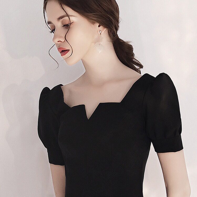 黑色小晚礼服女2026新款平时可穿显瘦宴会气质简单大方连衣裙名媛
