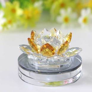 汽车香水座车载水晶莲花高档车内装 饰品中控台摆件香薰好运连连