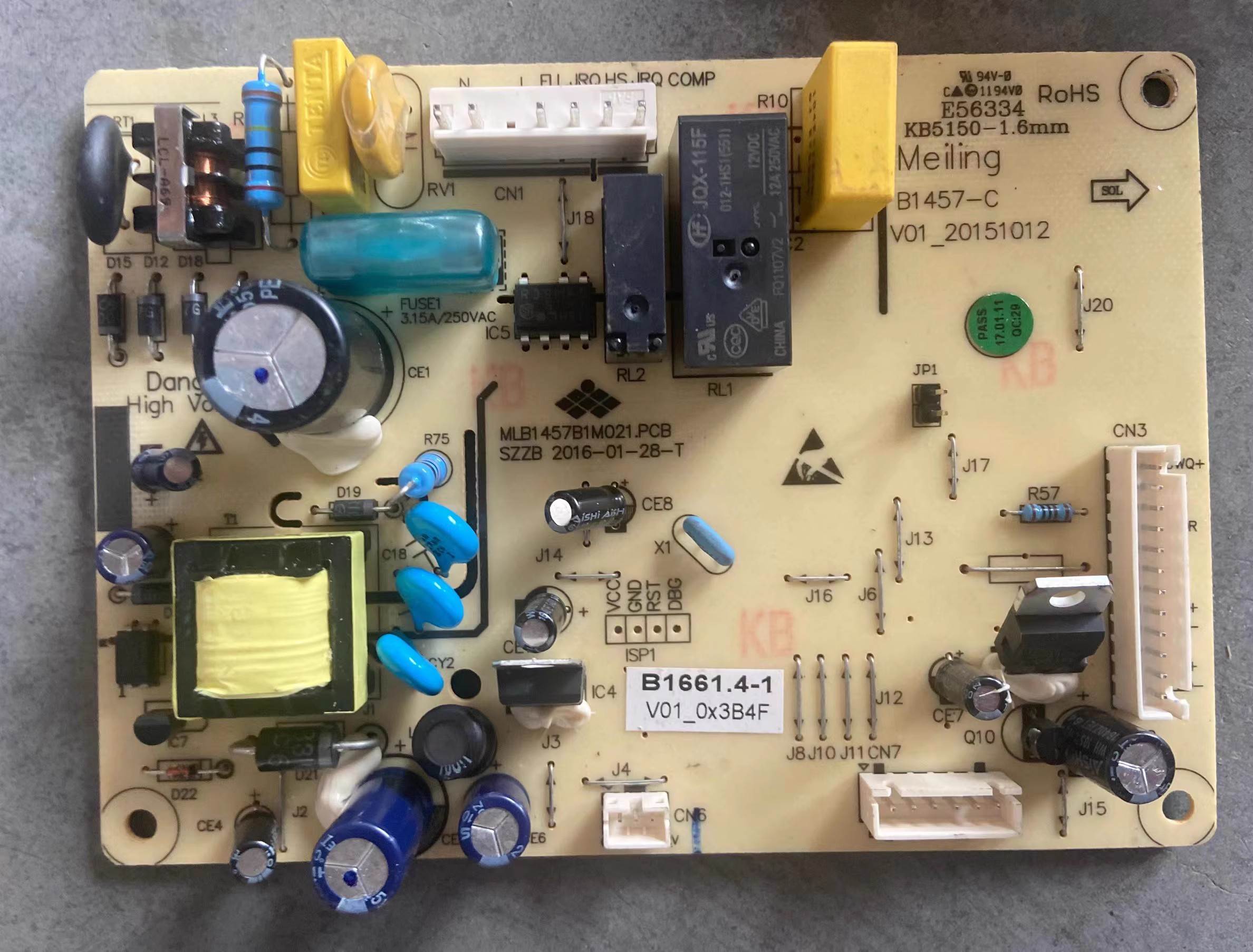 美菱冰箱BCD-201WEC 220WCH 206WECX主板电源板B1661.4-1电脑版